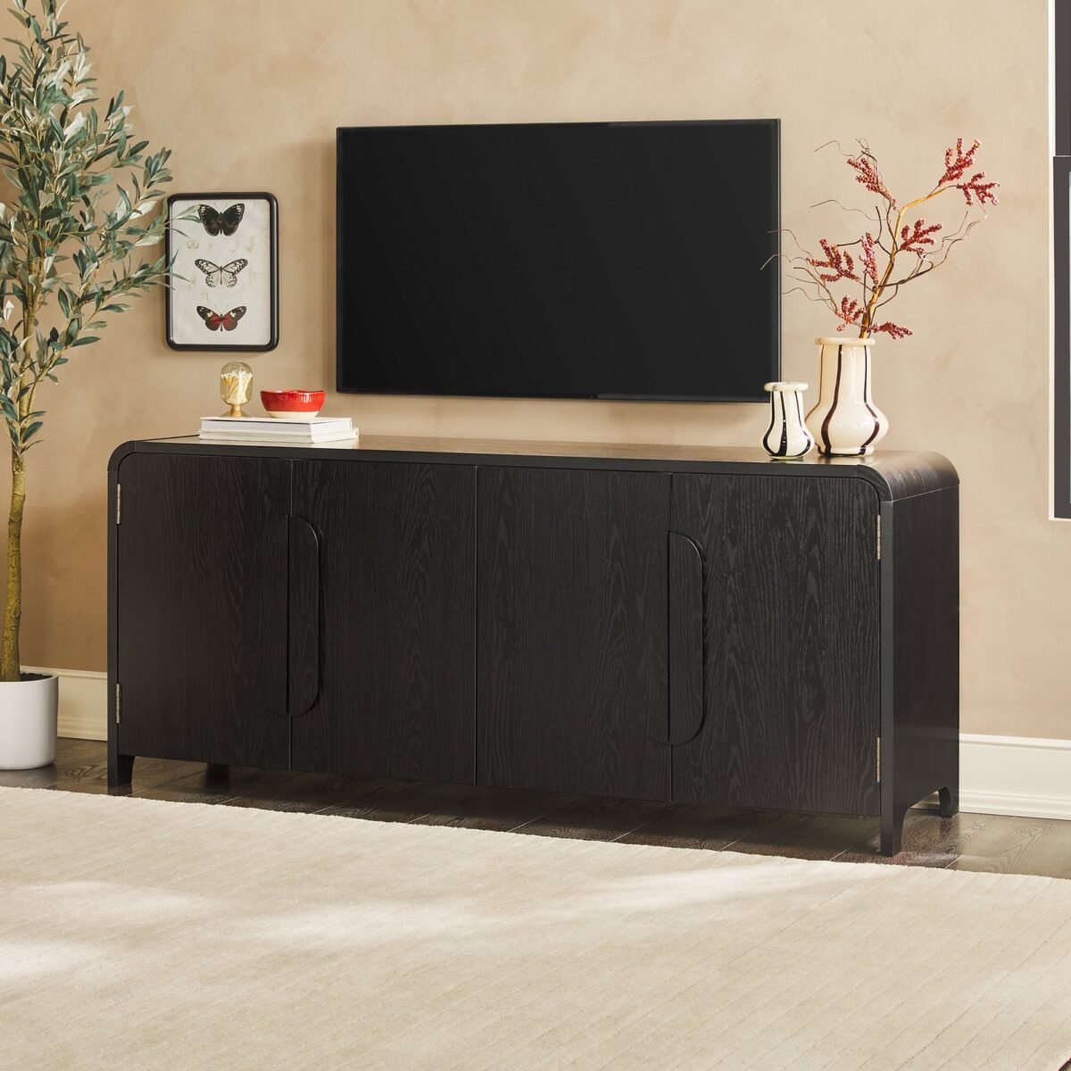 Chantelle Modern Curved Buffet Sideboard and TV Stand - Image 25