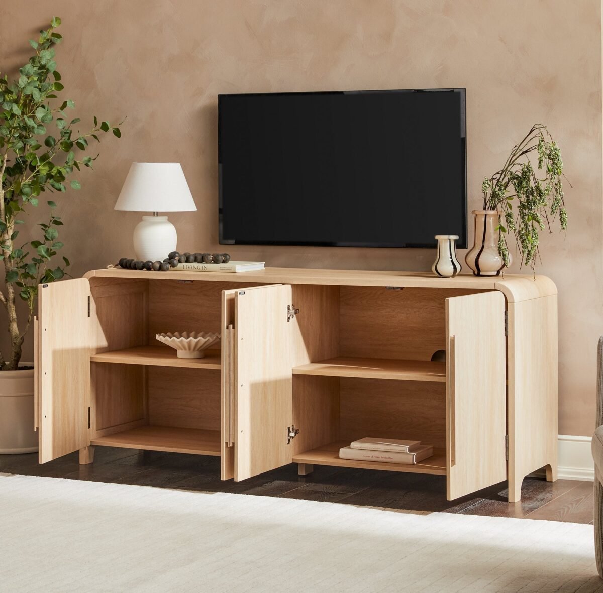 Chantelle Modern Curved Buffet Sideboard and TV Stand - Image 18