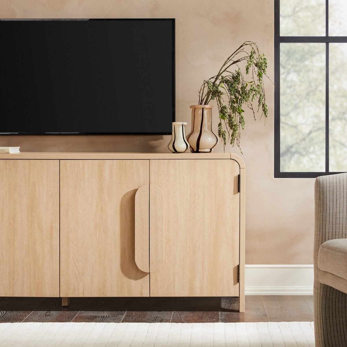 Chantelle Modern Curved Buffet Sideboard and TV Stand - Image 20