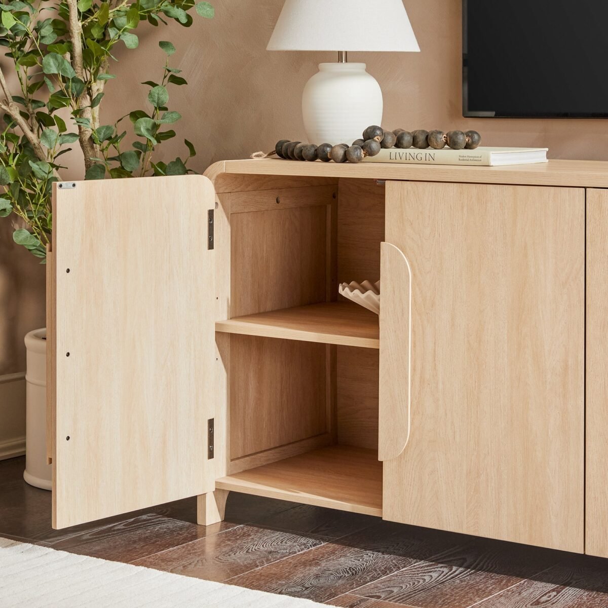 Chantelle Modern Curved Buffet Sideboard and TV Stand - Image 24