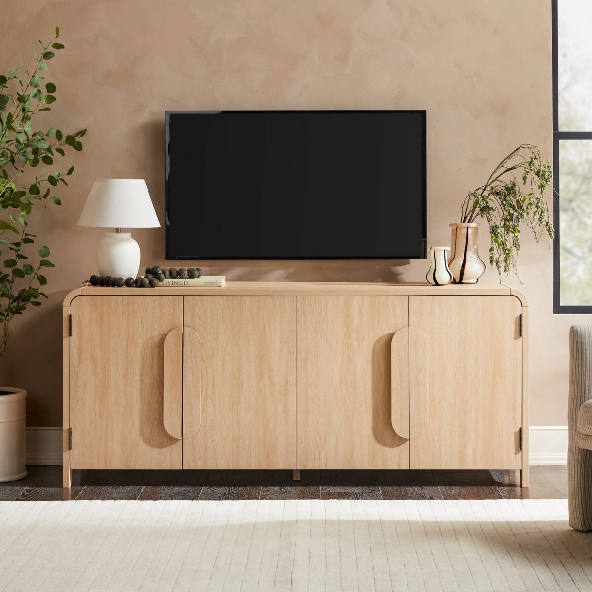 Chantelle Modern Curved Buffet Sideboard and TV Stand - Image 16
