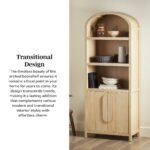 Chantelle Modern Arched Bookshelf with Cabinet - Image 4