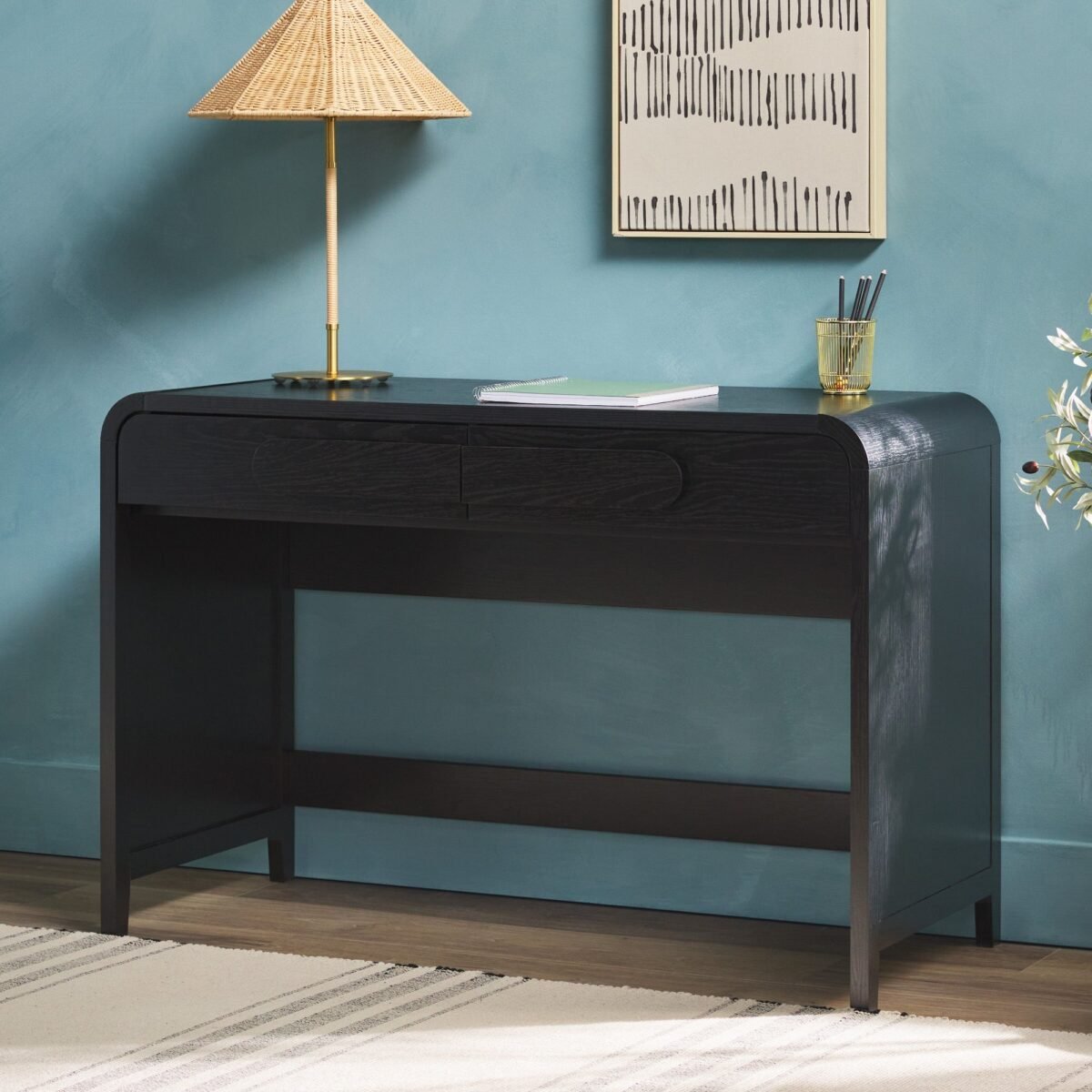 Chantelle Modern Curved Writing Desk - Image 1