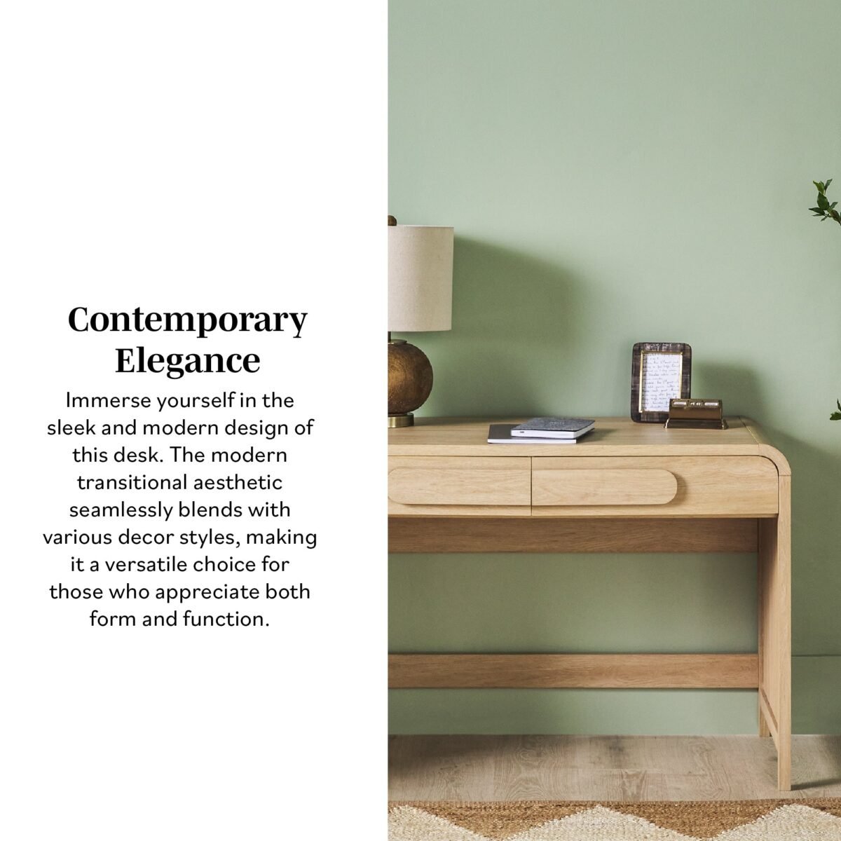 Chantelle Modern Curved Writing Desk - Image 4