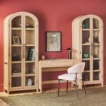 Chantelle Modern Arched Bookshelf with Glass Doors - Image 14
