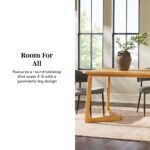Ezra Modern Solid Wood Rectangle Dining Table for 6 - Image 4