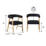 Ezra Modern Solid Wood Dining Chair with Boucle Upholstery (Set of 2) - Image 8