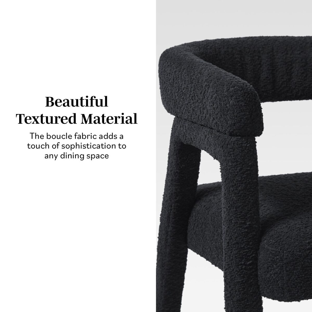 Ezra Modern Boucle Solid Wood Rounded Back Dining Chair (Set of 2) - Image 6