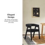 Ezra Modern Boucle Solid Wood Rounded Back Dining Chair (Set of 2) - Image 3