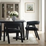 Ezra Modern Boucle Solid Wood Rounded Back Dining Chair (Set of 2) - Image 9