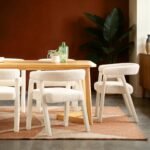 Ezra Modern Boucle Solid Wood Rounded Back Dining Chair (Set of 2) - Image 12