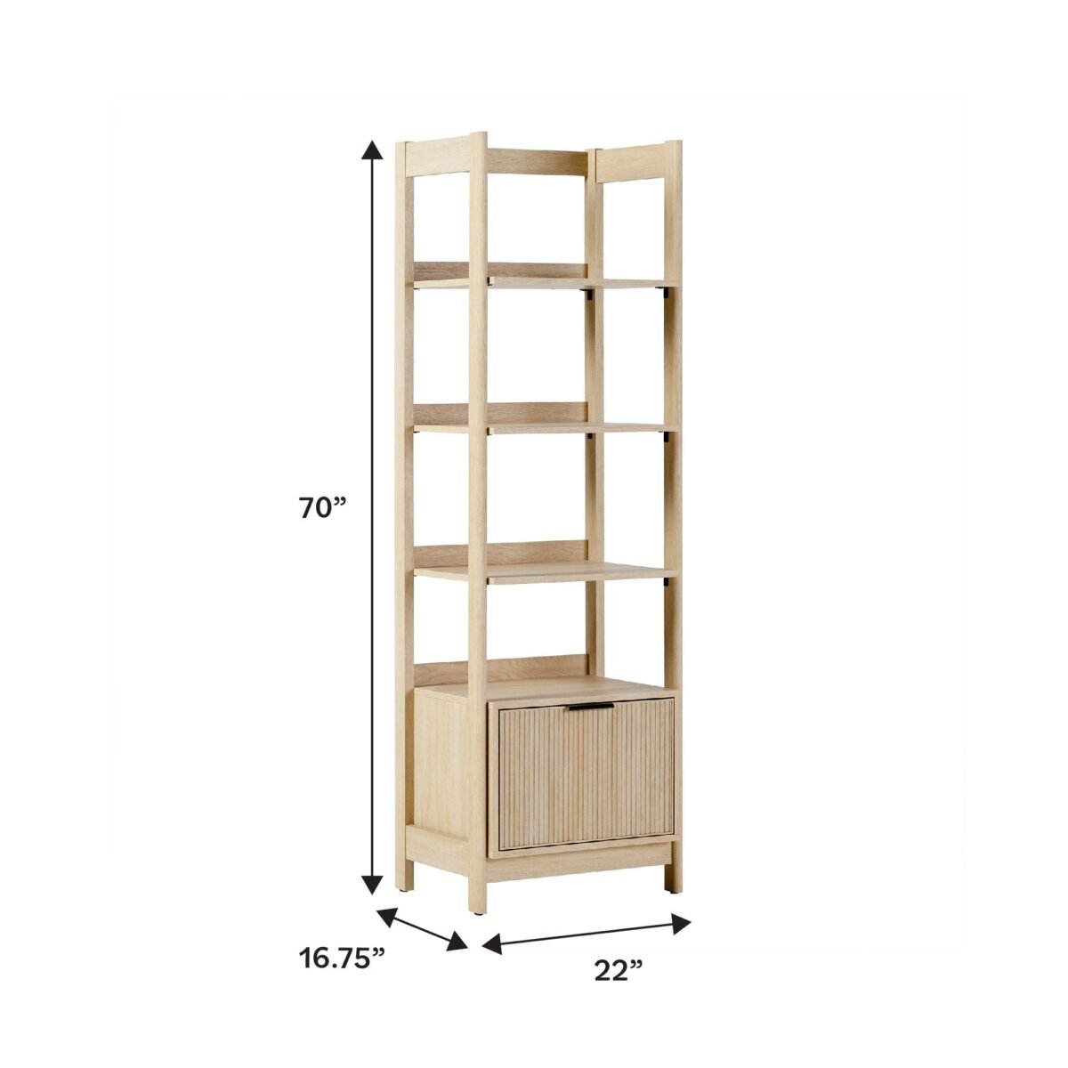 Holmes Modern Scandinavian Reeded Bookshelf - Image 6