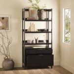 Holmes Modern Scandinavian Reeded Wide Bookshelf - Image 12