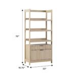 Holmes Modern Scandinavian Reeded Wide Bookshelf - Image 5