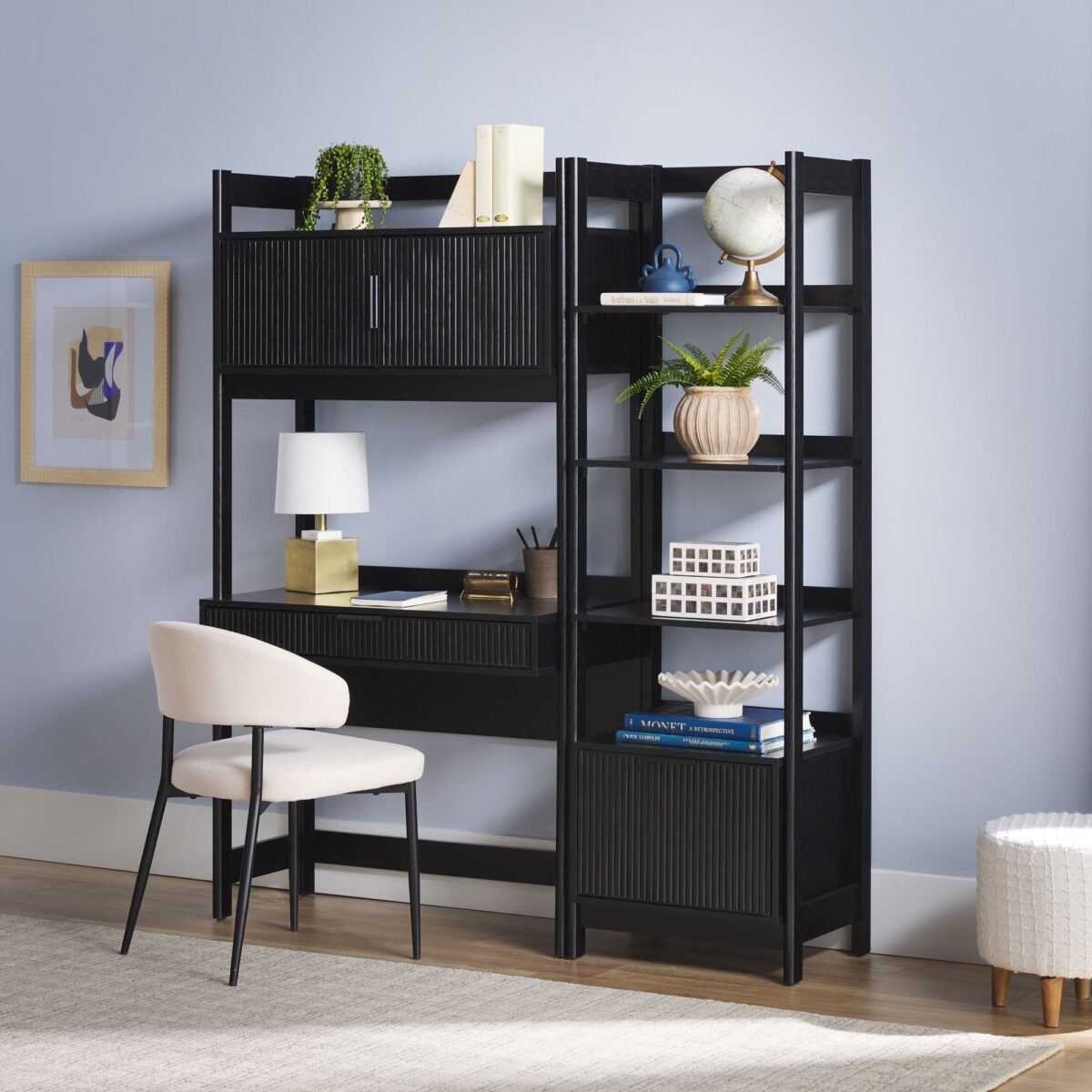 Holmes Modern Scandinavian Reeded Bookshelf - Image 19