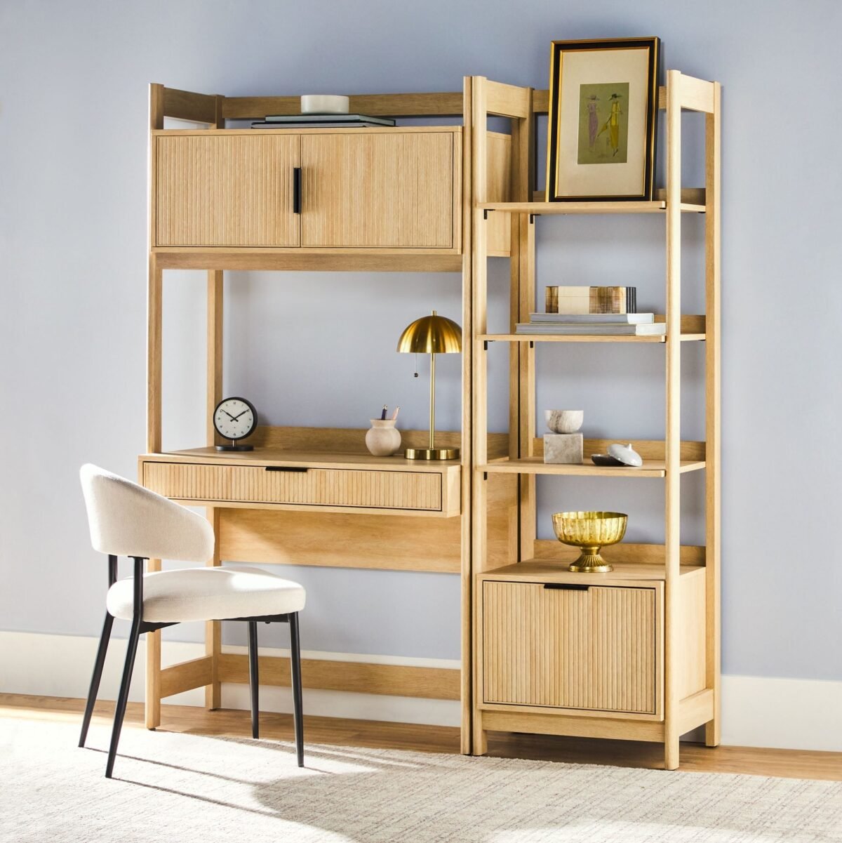 Holmes Modern Scandinavian Reeded Bookshelf - Image 13