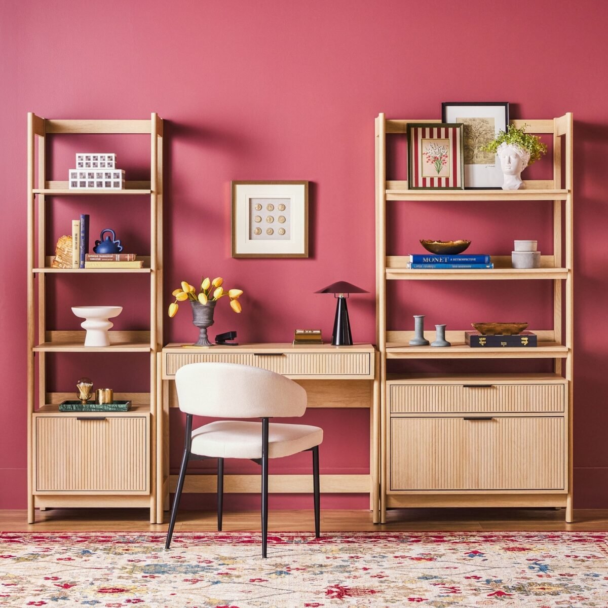 Holmes Modern Scandinavian Reeded Bookshelf - Image 12