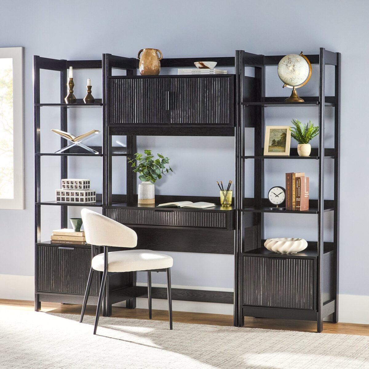 Holmes Modern Scandinavian Reeded Bookshelf - Image 18