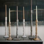 Tapered Candle Holder, White Wood - Image 5