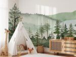 Mountain Wallpaper Watercolor Forest Mural - Image 3