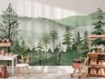 Mountain Wallpaper Watercolor Forest Mural - Image 6