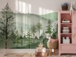 Mountain Wallpaper Watercolor Forest Mural - Image 7