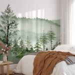 Mountain Wallpaper Watercolor Forest Mural