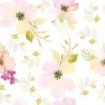 Watercolor Gentle Pink Flowers Pattern Large Scale Wallpaper - Image 2