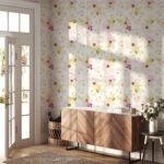 Watercolor Gentle Pink Flowers Pattern Large Scale Wallpaper - Image 4