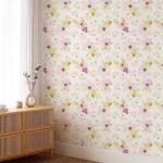 Watercolor Gentle Pink Flowers Pattern Large Scale Wallpaper - Image 5