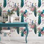 Graceful Peacock Pattern Wallpaper Peel and Stick - Image 2