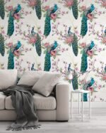 Graceful Peacock Pattern Wallpaper Peel and Stick - Image 3