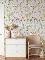 Colorful Watercolor Spring Flowers Wallpaper - Image 8