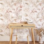 Watercolor Boho Pink Flamingo Wallpaper | Tropical Leaves Background - Image 2