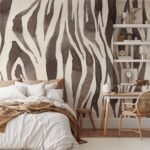 Watercolor Zebra Print Wallpaper - Abstract Animal Skin Peel and Stick Wall Mural - Image 4