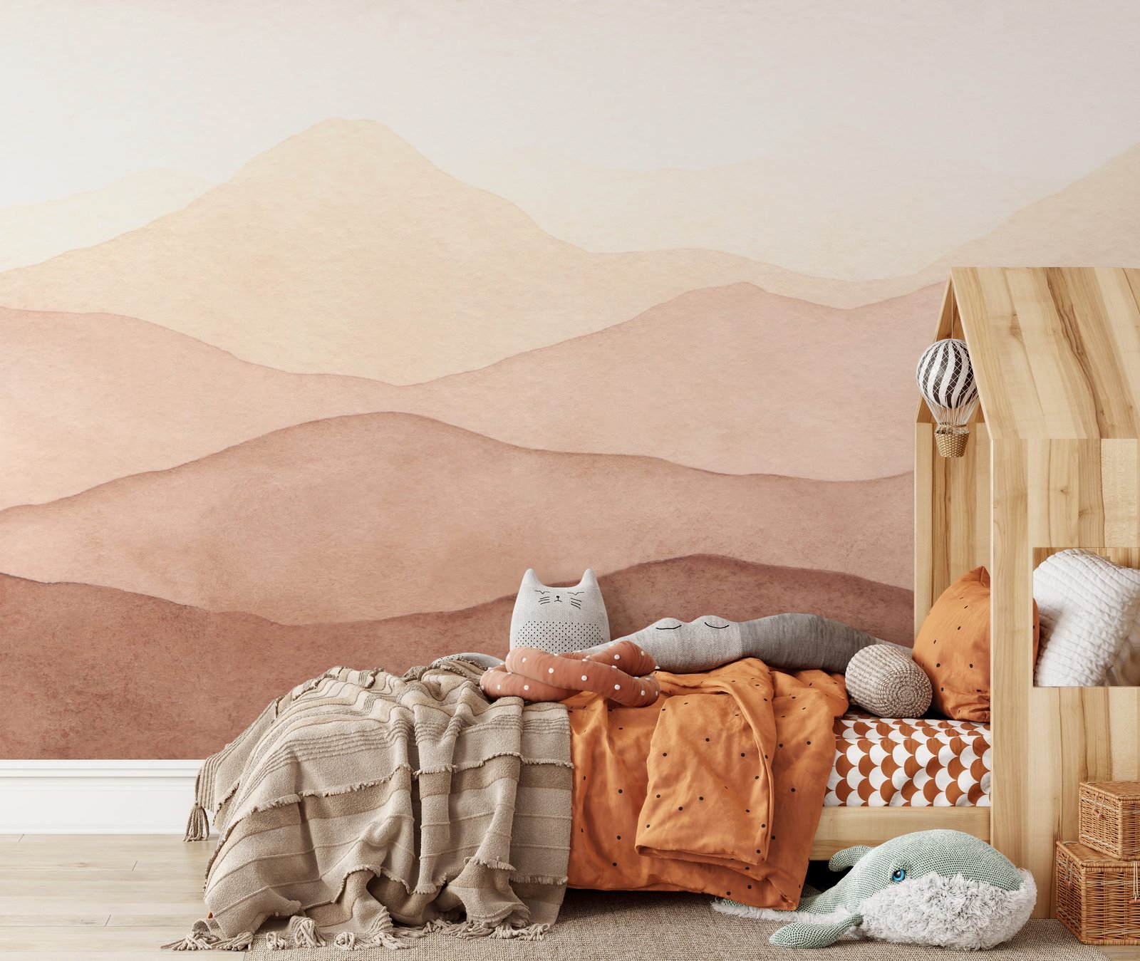 Serene Mountain Landscape Watercolor Wallpaper Mural - Image 5