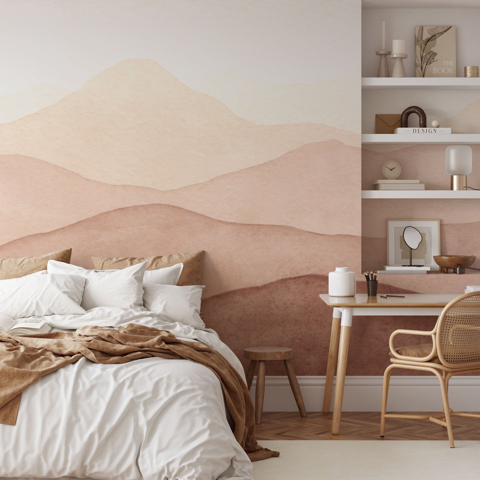 Serene Mountain Landscape Watercolor Wallpaper Mural - Image 2