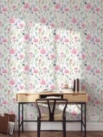 Pink Poppy Snowdrop Flowers Wallpaper Peel and Stick - Image 4