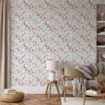 Pink Poppy Snowdrop Flowers Wallpaper Peel and Stick - Image 3