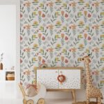 Watercolor Floral Wallpaper - Modern Scandinavian Flower Pattern - Image 3
