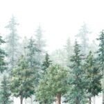 Evergreen Forest Wallpaper - Watercolor Forest Wall Mural - Image 2