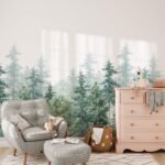 Evergreen Forest Wallpaper - Watercolor Forest Wall Mural - Image 3