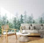 Evergreen Forest Wallpaper - Watercolor Forest Wall Mural - Image 4
