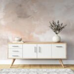 White and Orange Acrylic Texture Wallpaper - Modern Abstract Organic Design - Image 4