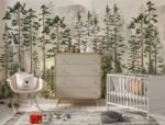 Pine Tree Forest Wallpaper | Watercolor Forest Wall Mural - Image 5