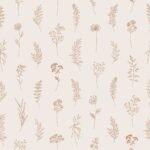 Modern Botanical Wallpaper Peel and Stick - Thin Line Wildflowers - Image 2