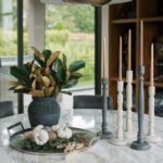 Tapered Candle Holder, White Wood - Image 4