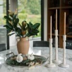 Elegant Set of 3 Handcrafted Taper Candle Holders in White Mango Wood - Stylish Home Decor