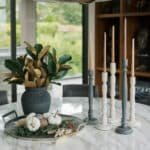 Set of 4 Lifelike 36" Faux Green Magnolia Leaf Stems for Indoor/Outdoor Decor