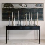 Tapered Candle Holder, White Wood - Image 6